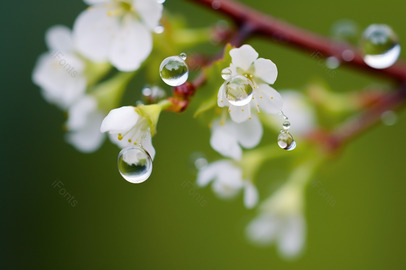 一把白色小花花苞上的水滴,高清,摄影图,摄影图片,图片大全,摄影图免费下载